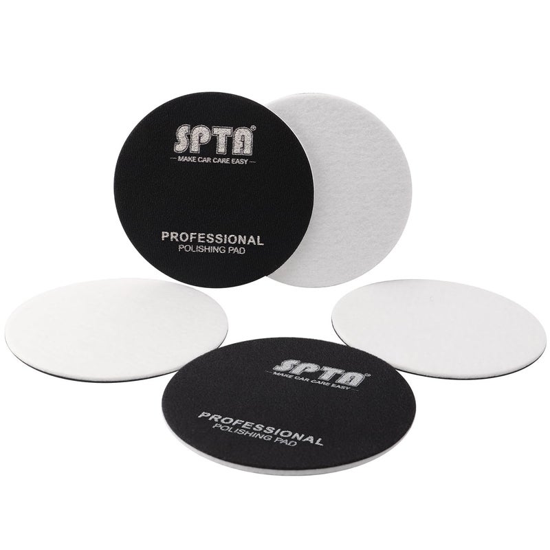 SPTA 5 Pcs 6''(150mm) Car Glass Polishing Discs Microfiber Polishing Buffing Pad, Glass Scratch Removal Kit for Correcting Damaged Windows, Removing Stubborn Waterspots - Image 1